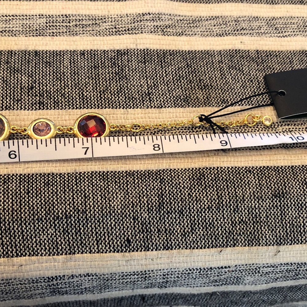 Authentic New with tag kate spade Gold-Tone Multistone Round Link Bracelet - Picture 7 of 7